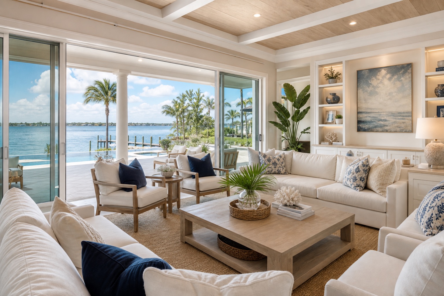 Bright Gulf Coast luxury home interior